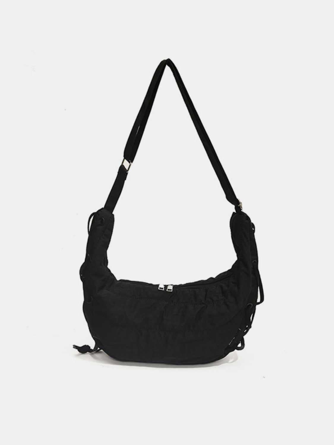 Lace-Up Polyester Crossbody Bag - ClozArt