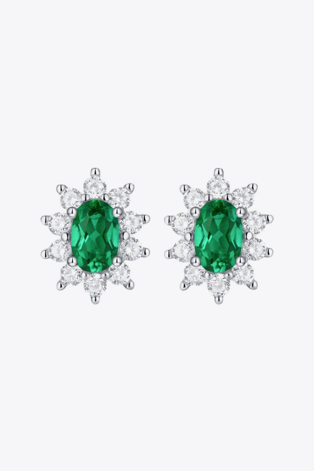 1 Carat Lab-Grown Emerald Stud Earrings - ClozArt