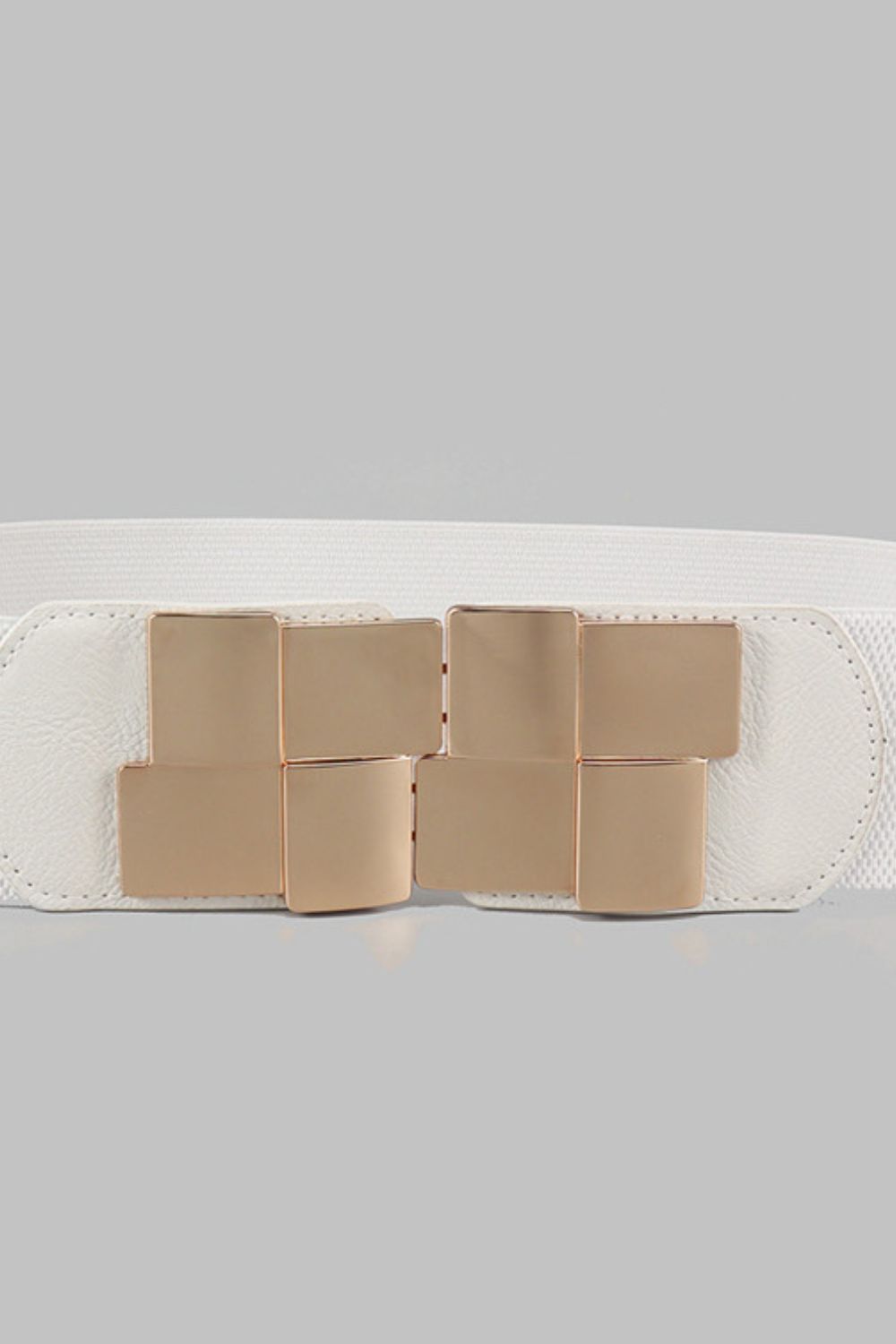 Geometric Buckle Elastic Wide Belt - ClozArt