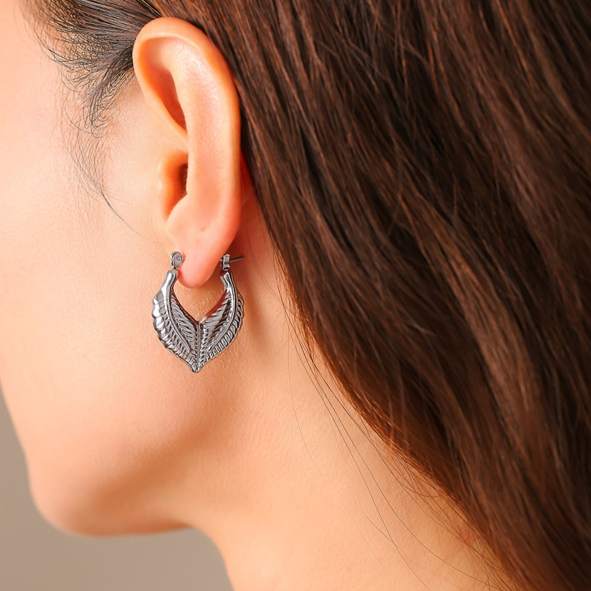 Titanium Steel Leaf Shape Earrings - ClozArt