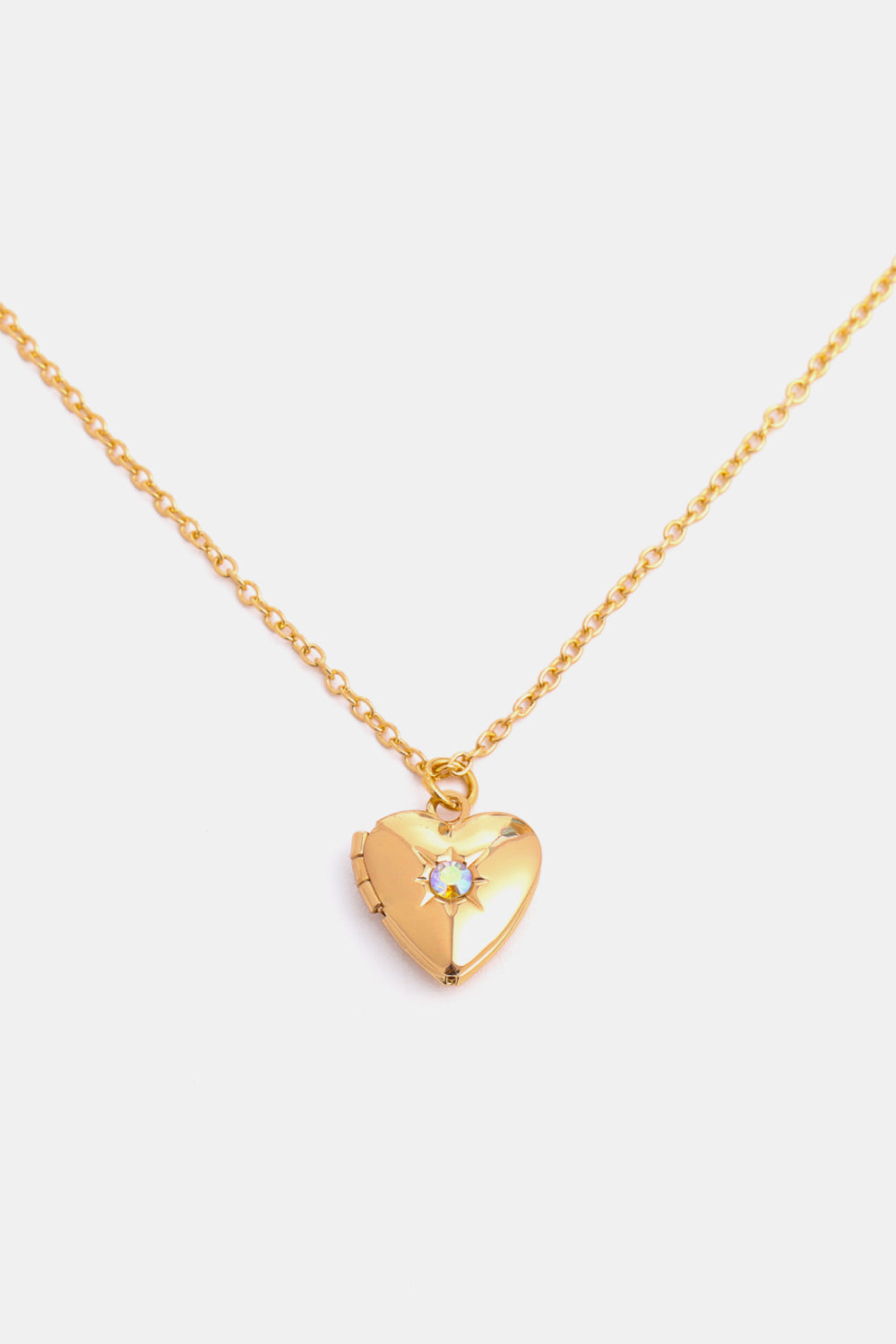 Zircon Heart Shape 14K Gold-Plated Pendant Necklace - ClozArt