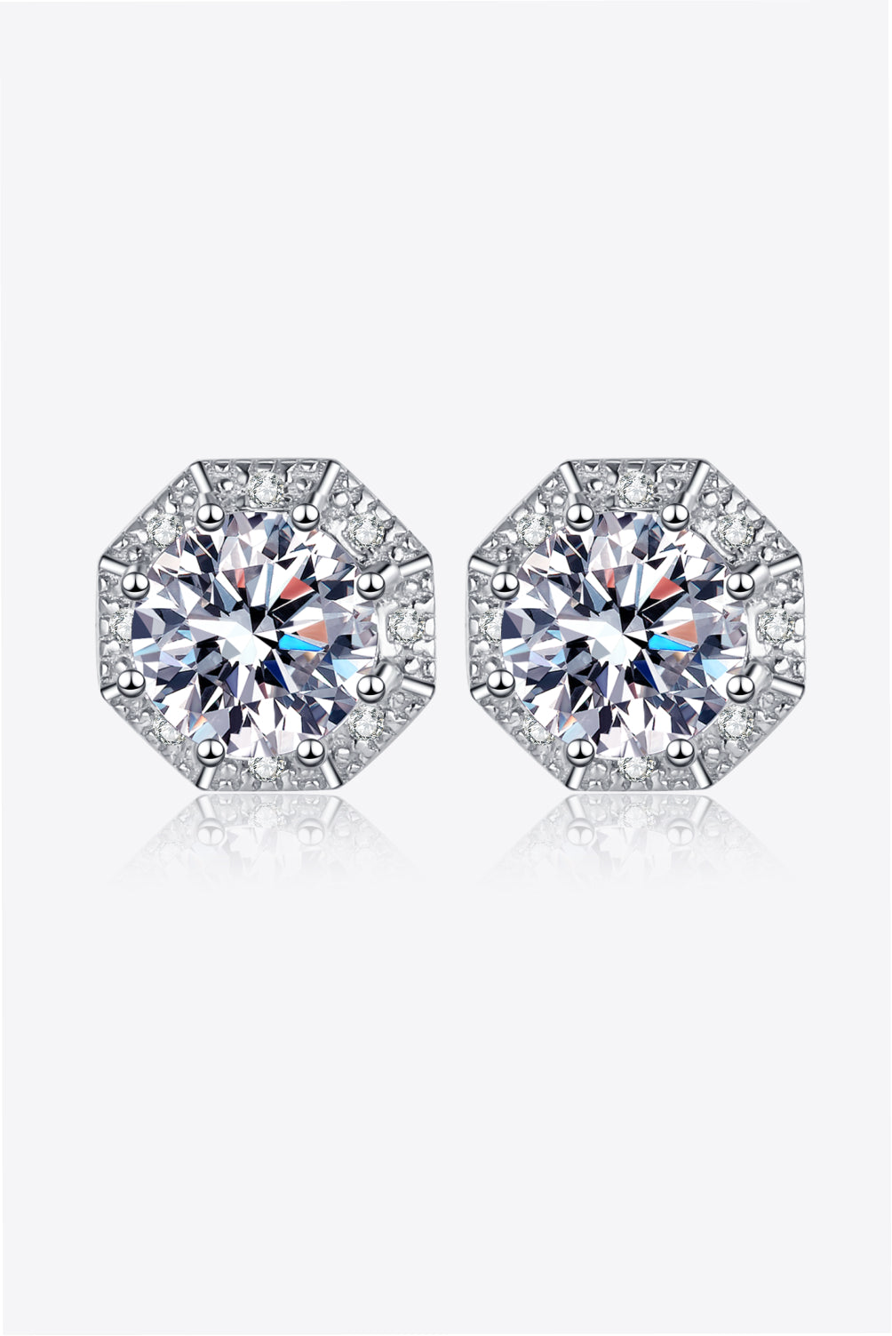 2 Carat Moissanite 925 Sterling Silver Stud Earrings - ClozArt