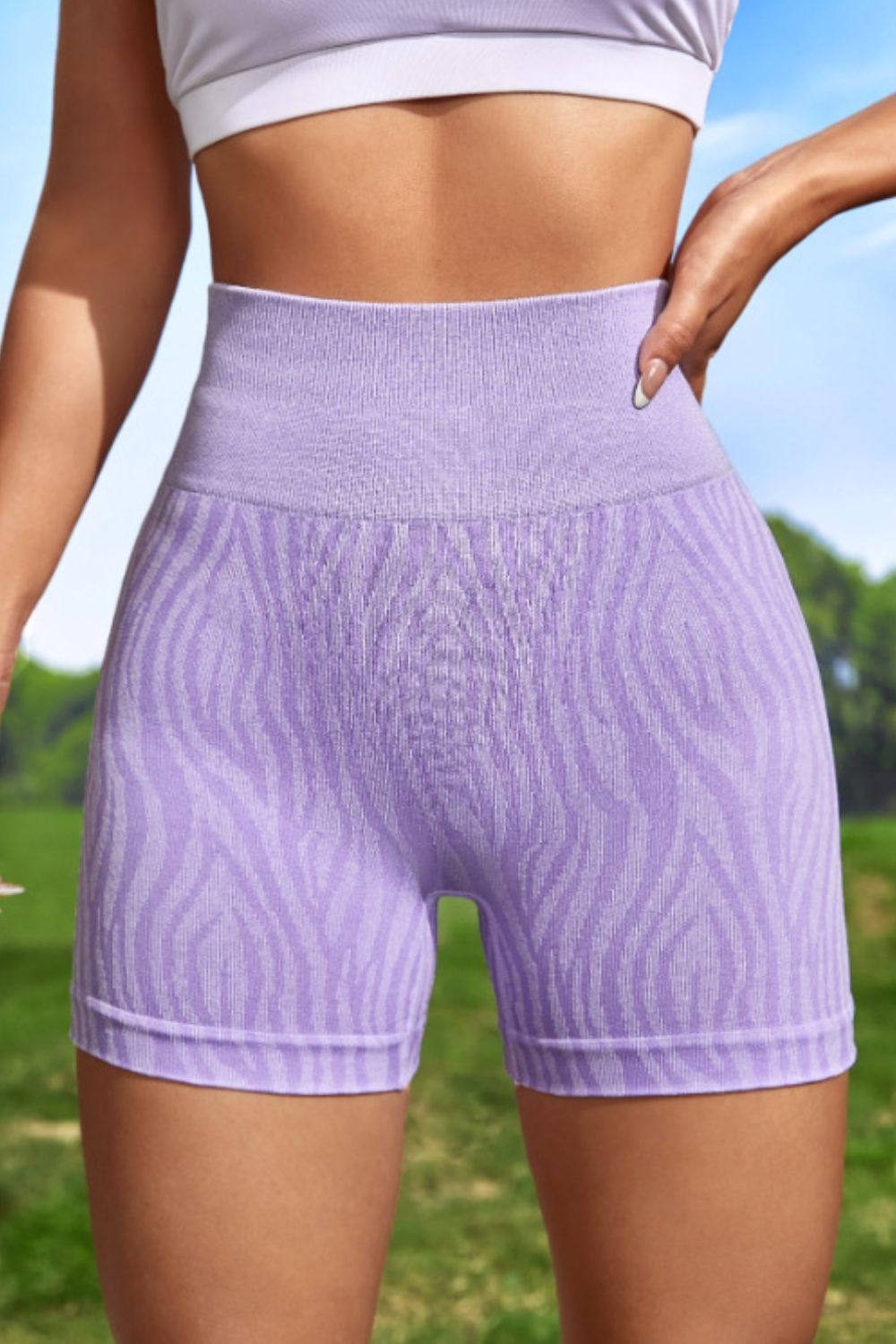 Wide Waistband Slim Fit Active Shorts - ClozArt