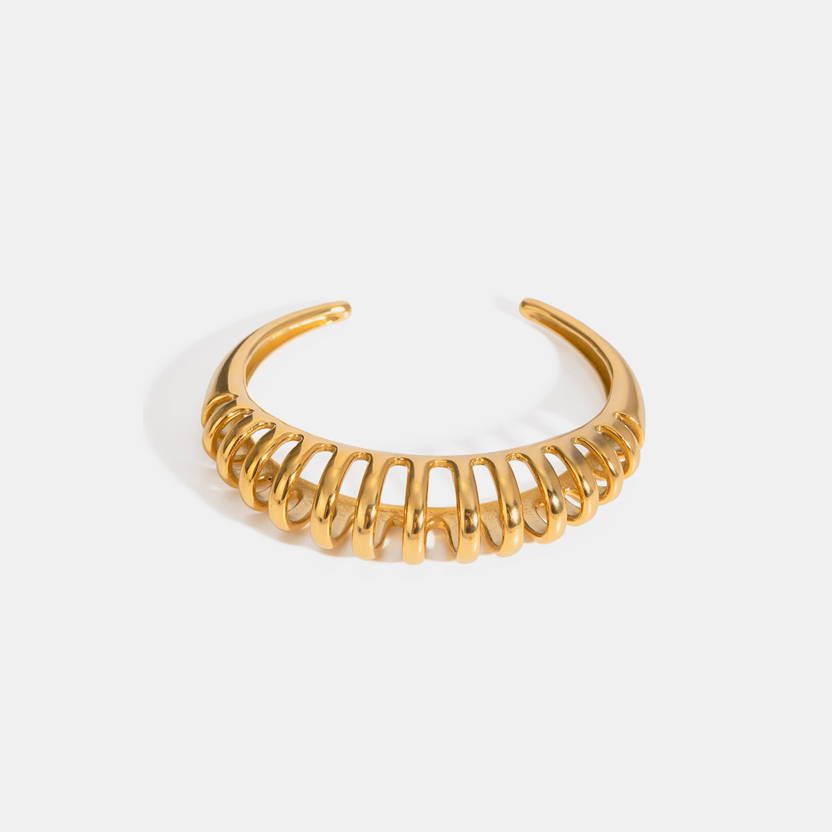 18K Gold-Plated Stainless Steel Cutout Bracelet - ClozArt