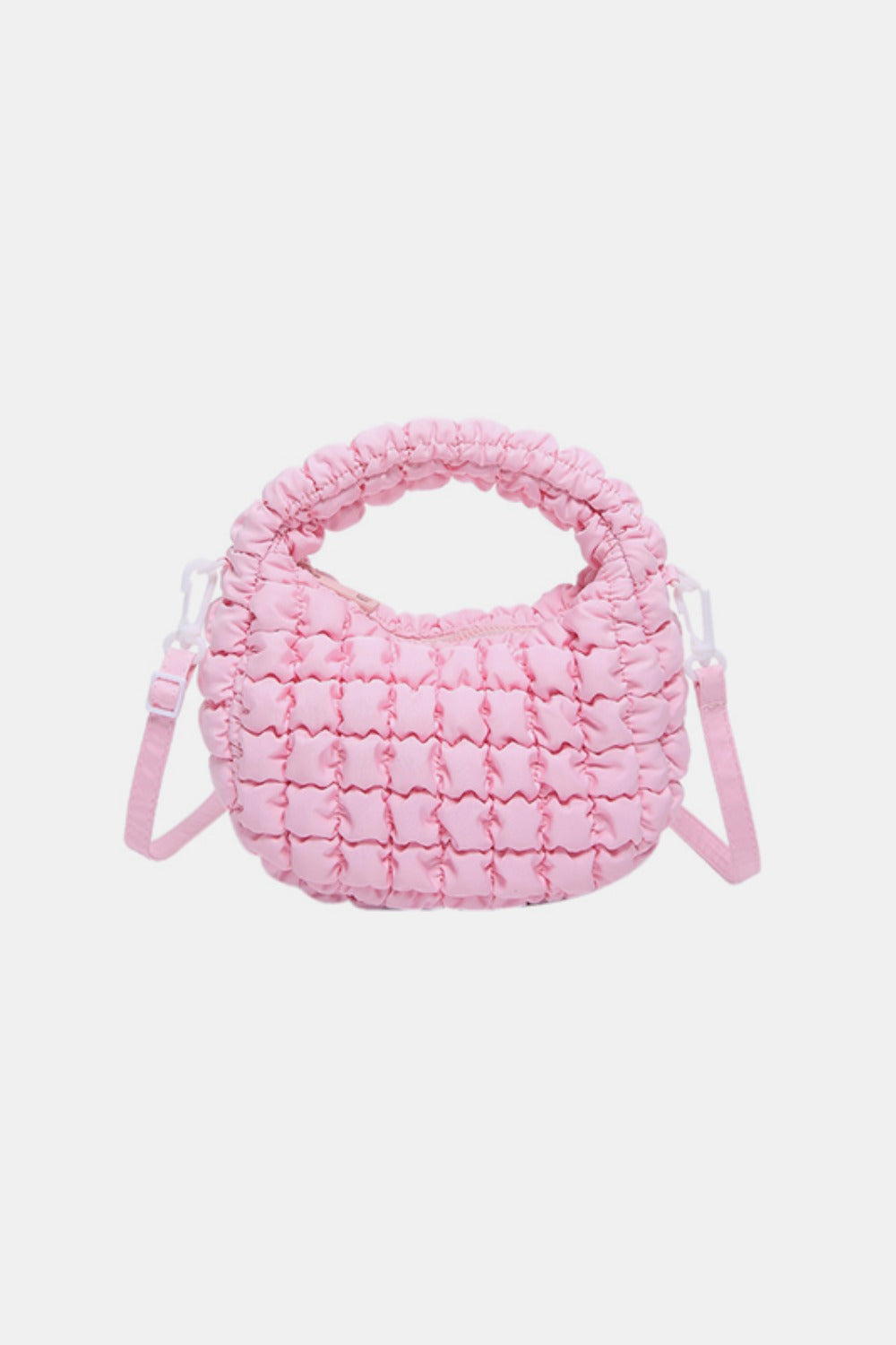 Quilted Puffy Removable Strap Crossbody Bag - ClozArt