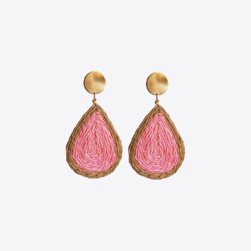 Raffia Grass Teardrop Earrings - ClozArt