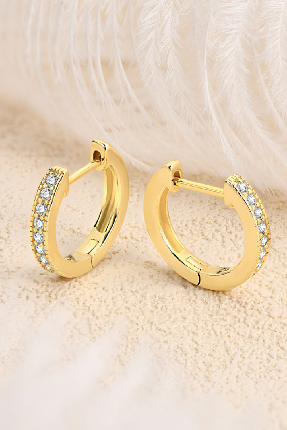 Inlaid Moissanite Hoop Earrings - ClozArt