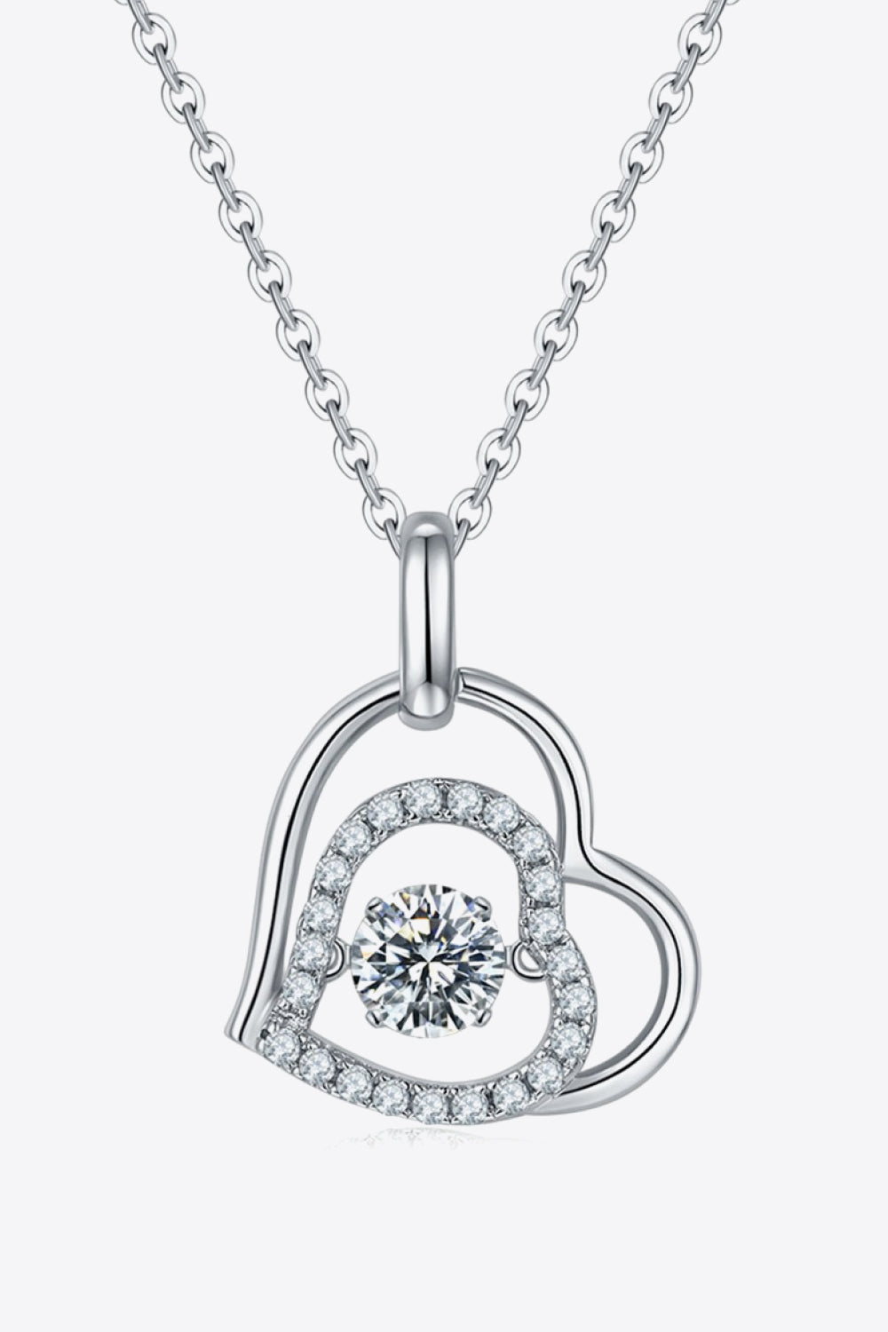 Moissanite Heart Pendant Necklace - ClozArt