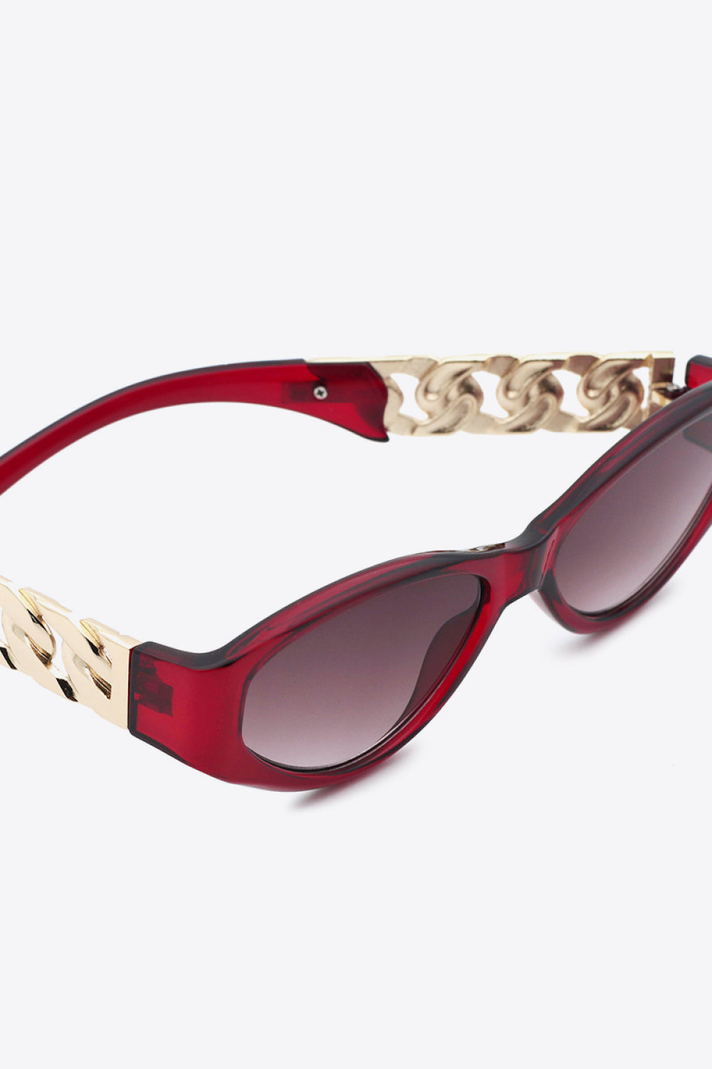 Chain Detail Temple Cat Eye Sunglasses - ClozArt