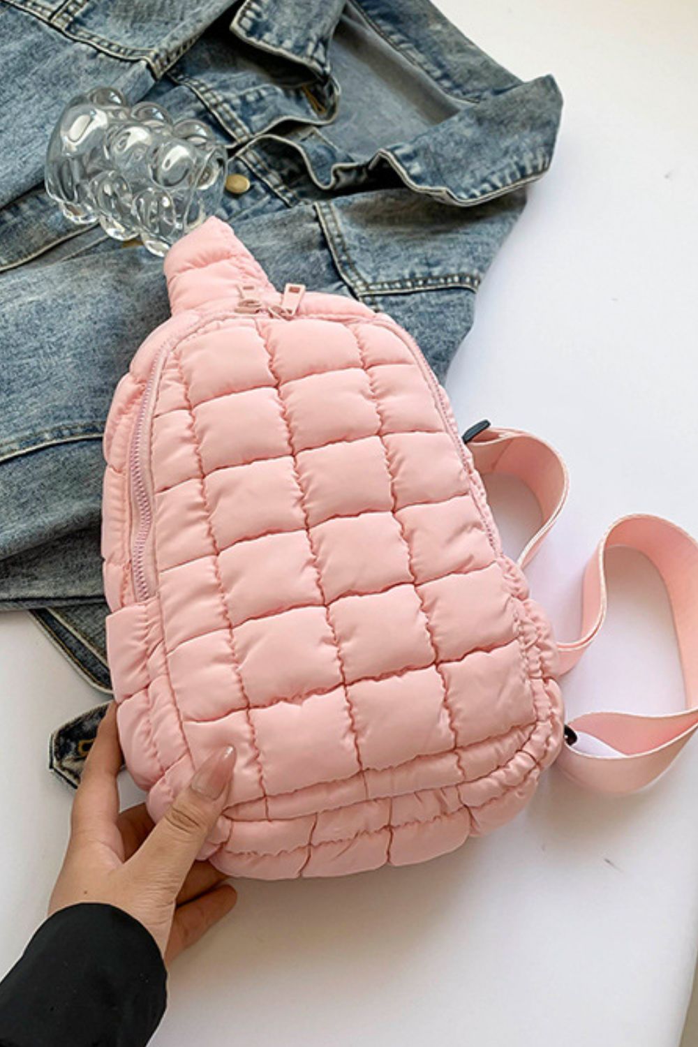 Quilted Nylon Crossbody  Bag - ClozArt