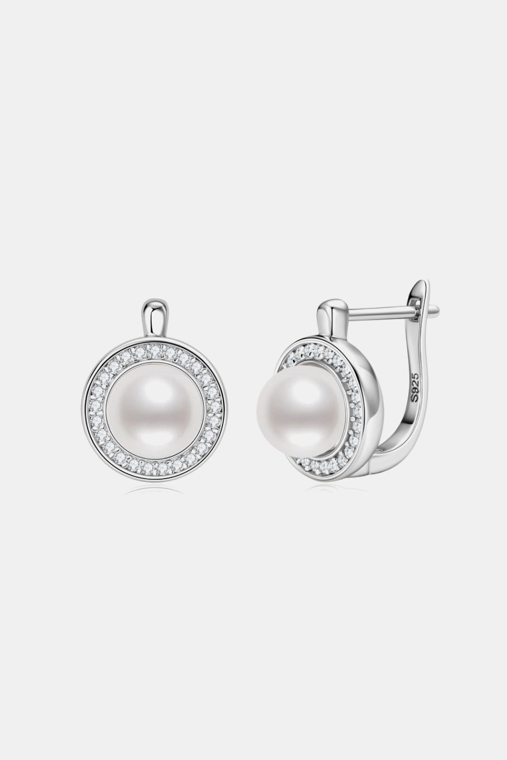 Moissanite Pearl 925 Sterling Silver Earrings - ClozArt