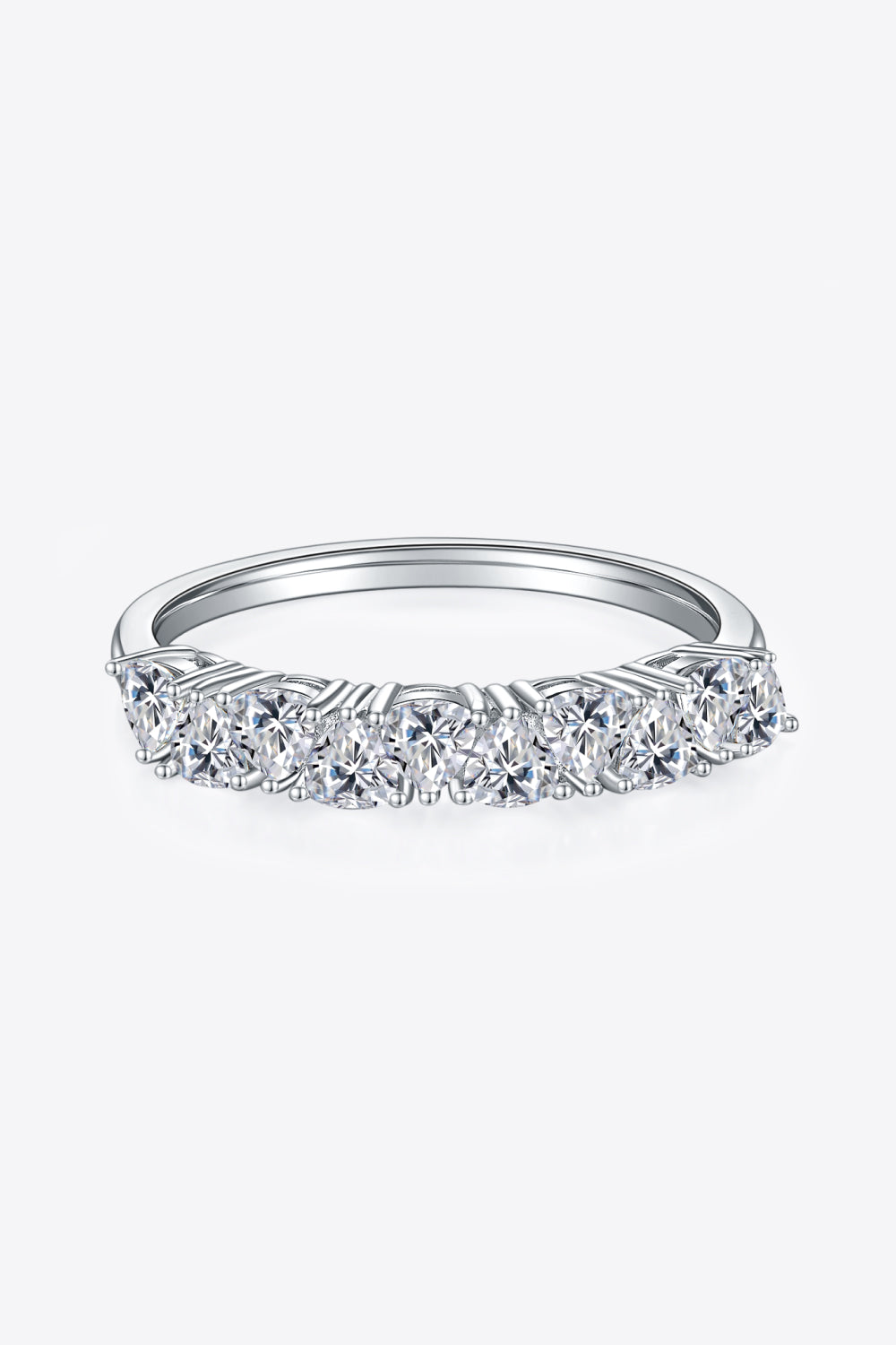 1 Carat Moissanite 925 Sterling Silver Half-Eternity Ring - ClozArt