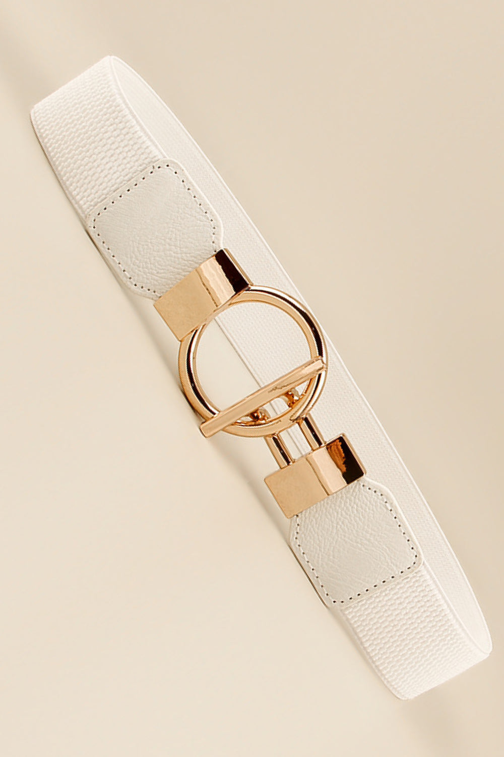 Circle Shape Buckle Zinc Alloy Buckle PU Leather Belt - ClozArt