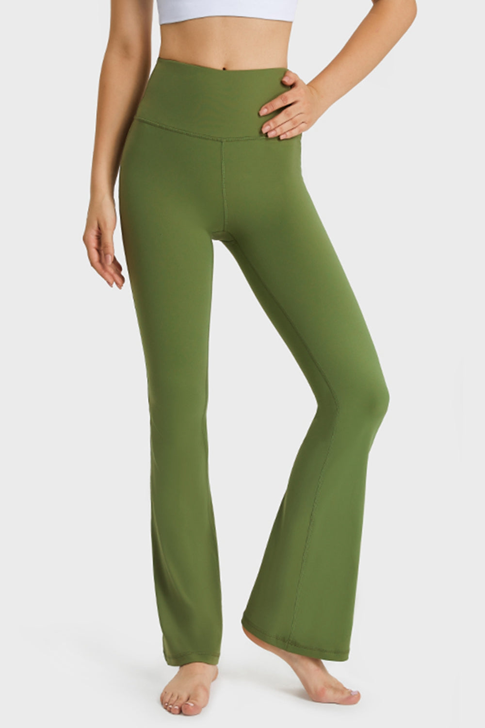 Millennia Elastic Waist Flare Yoga Pants - ClozArt