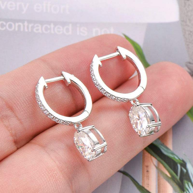 3 Carat Moissanite 925 Sterling Silver Earrings - ClozArt