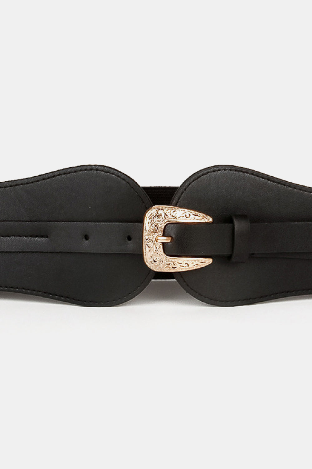 Wide Elastic Belt with Alloy Buckle - ClozArt