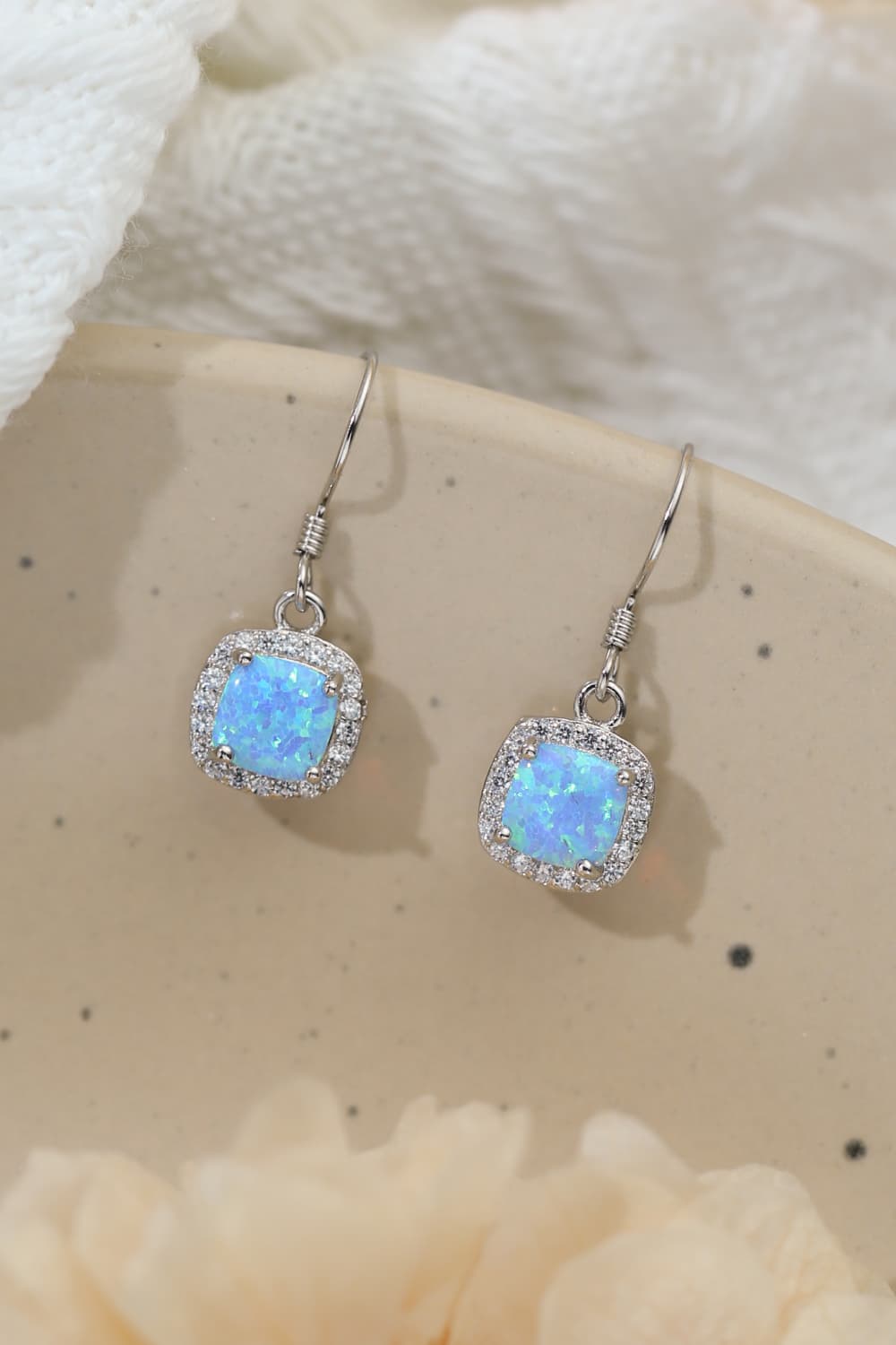 Opal Square Drop Earrings - ClozArt