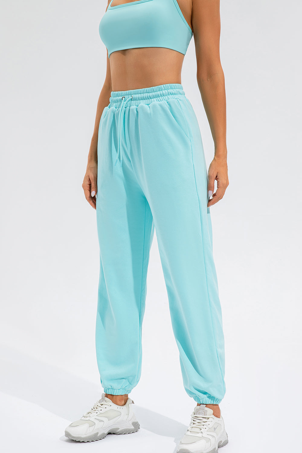 Drawstring Active Pants with Pockets - ClozArt