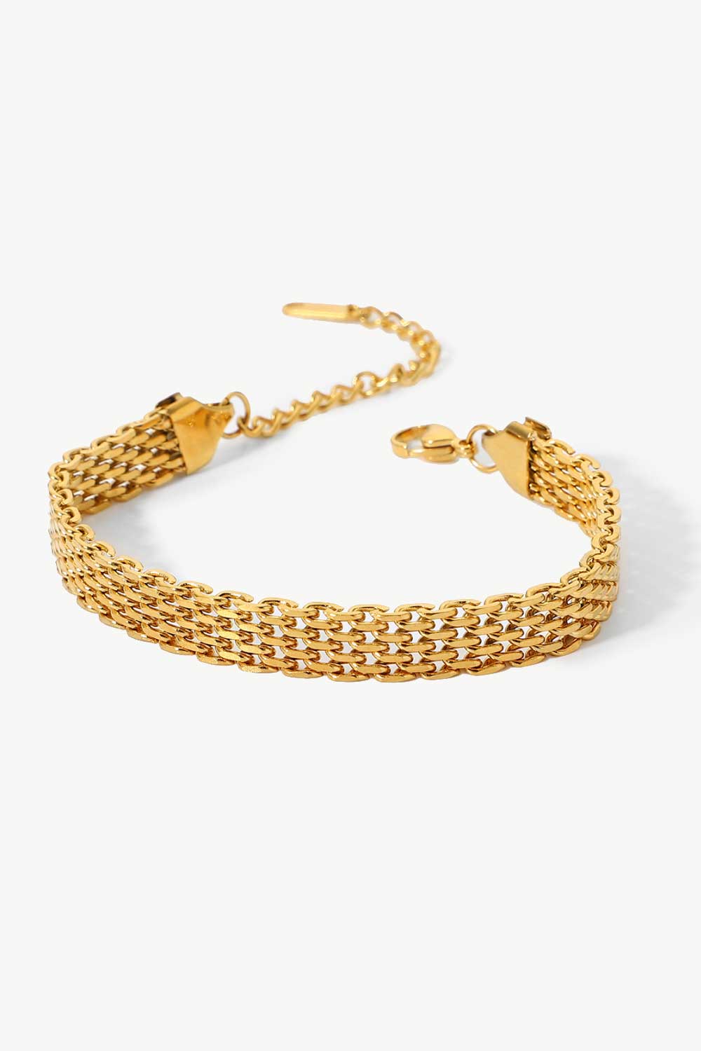 18K Gold-Plated Wide Chain Bracelet - ClozArt