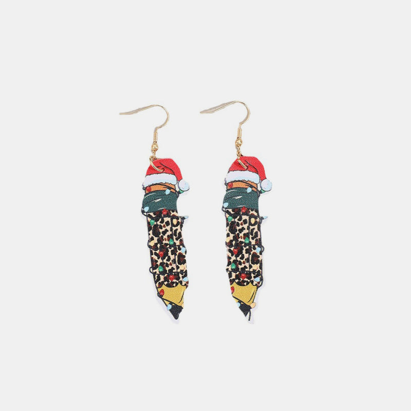 PU Leather Alloy Pencil Earrings - ClozArt