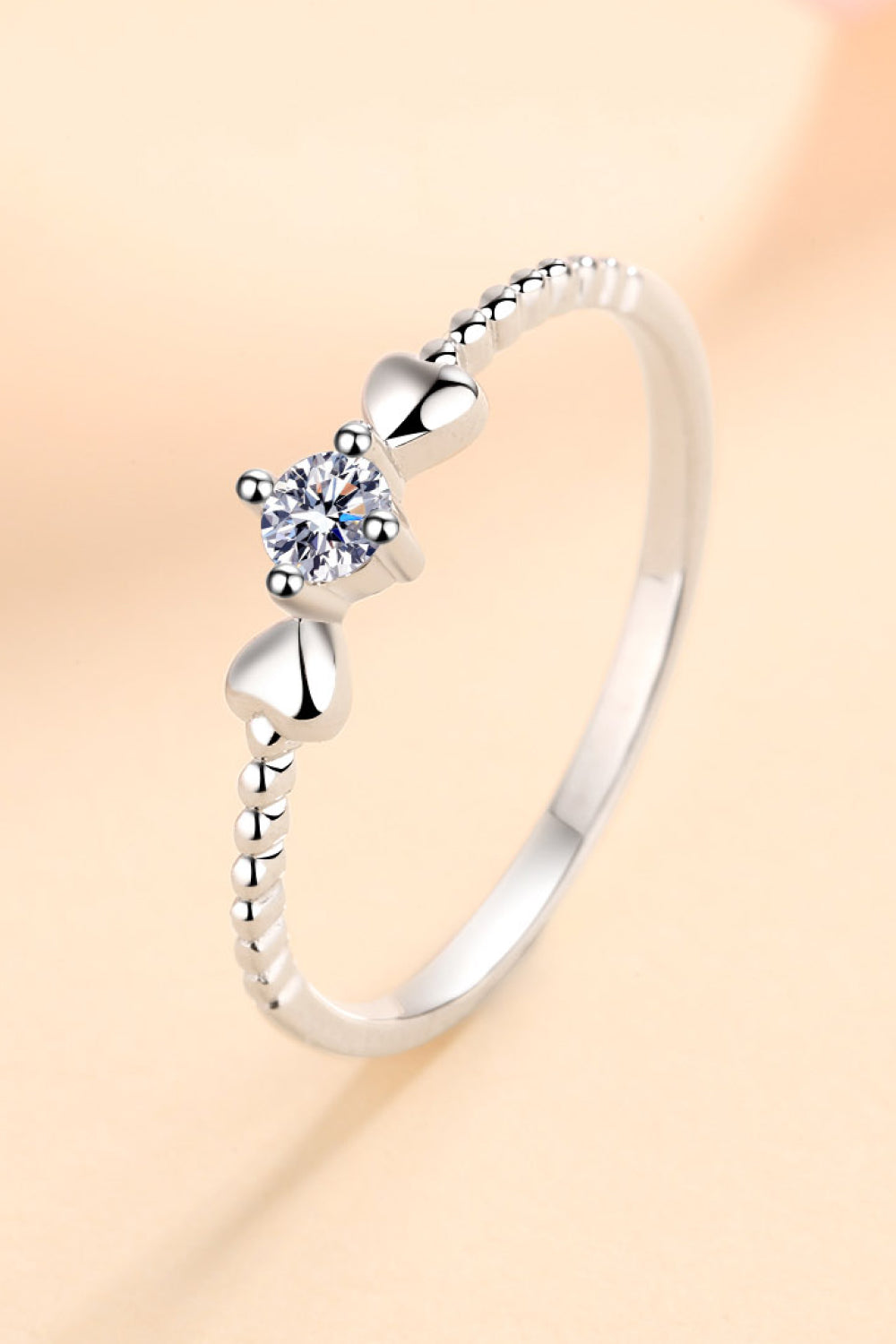 Adored Moissanite Heart 925 Sterling Silver Ring - ClozArt