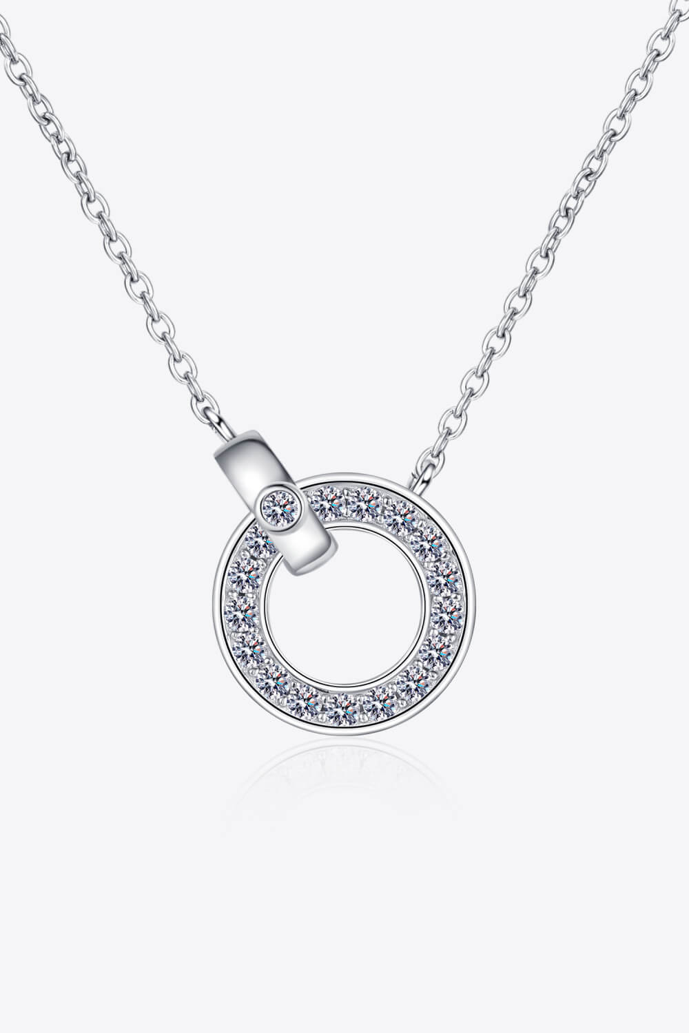 Moissanite Pendant Rhodium-Plated Necklace - ClozArt