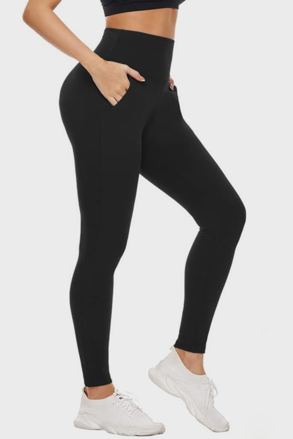 Pocketed High Waist Active Leggings - ClozArt