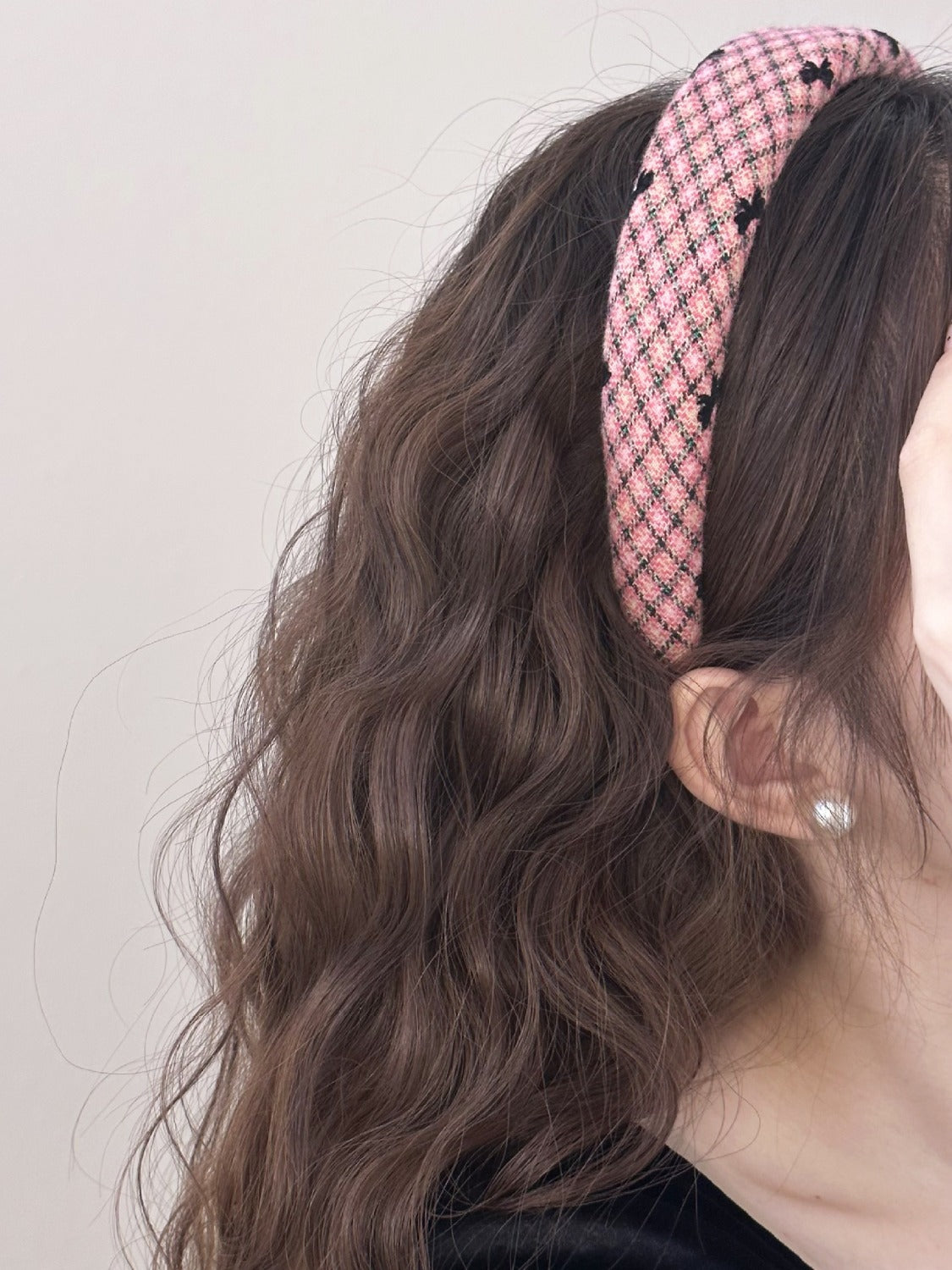 Plaid Bow Wide Headband - ClozArt