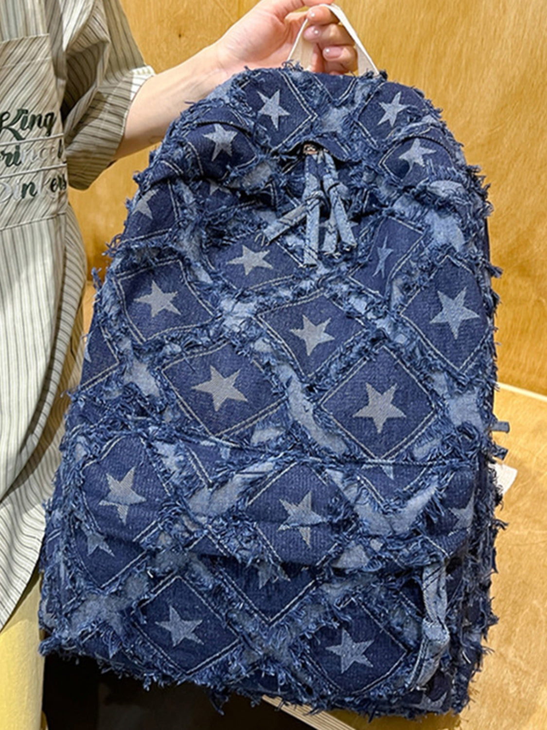 Star Denim Backpack Bag - ClozArt