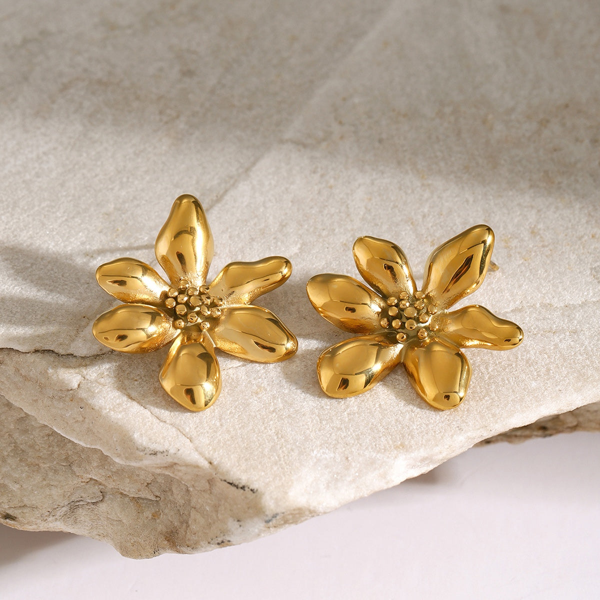 Stainless Steel Flower Earrings - ClozArt