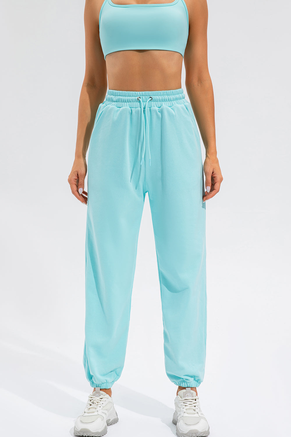 Drawstring Active Pants with Pockets - ClozArt