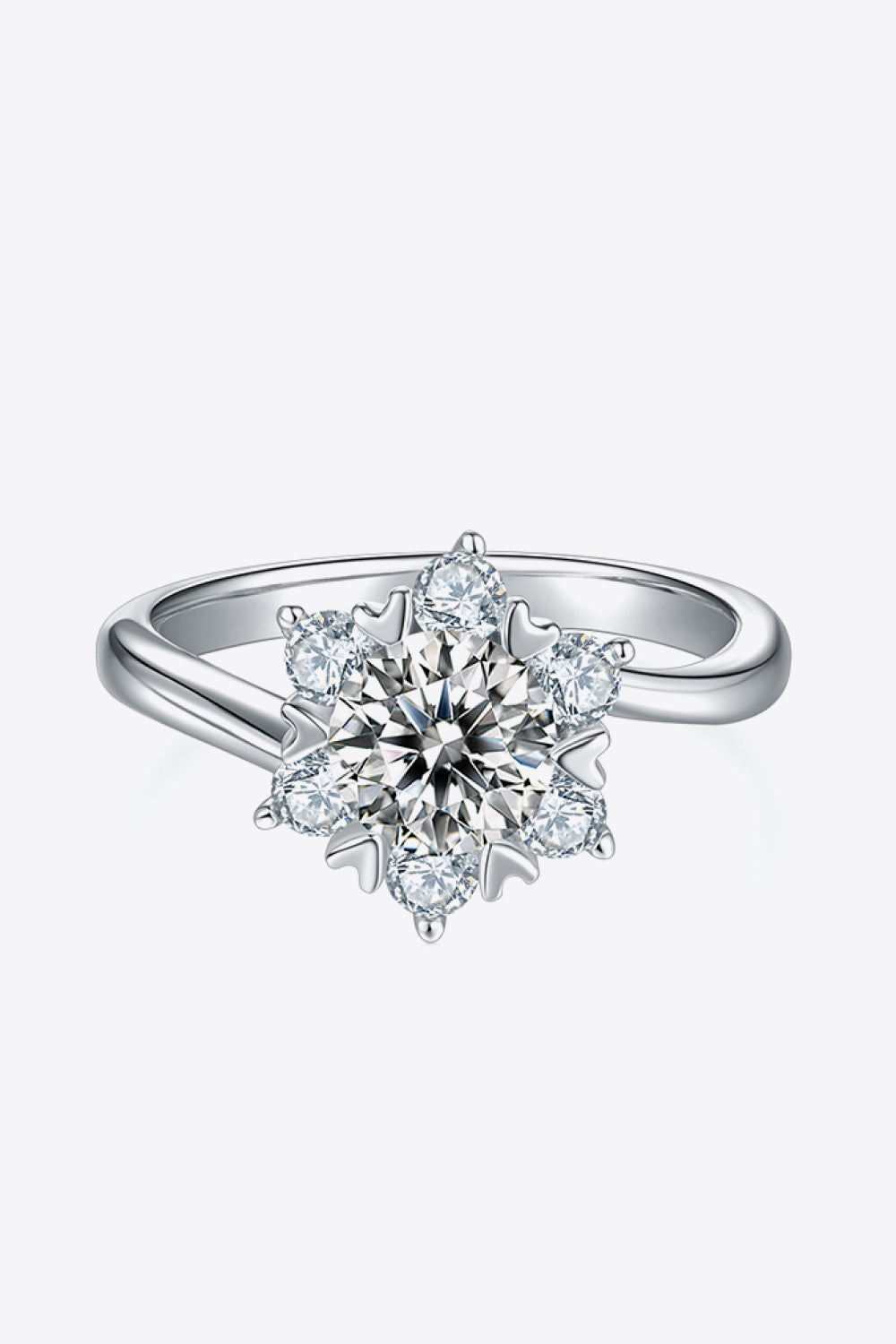 Adored 1 Carat Moissanite 925 Sterling Silver Cluster Ring - ClozArt