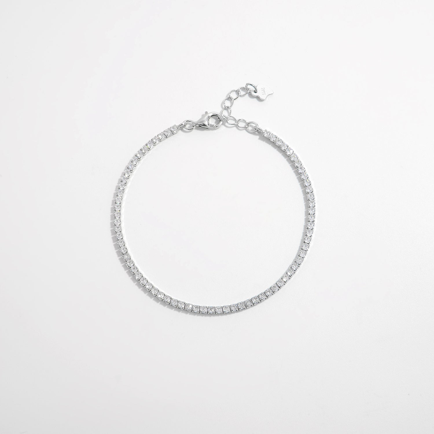 925 Sterling Silver Inlaid Zircon Bracelet - ClozArt