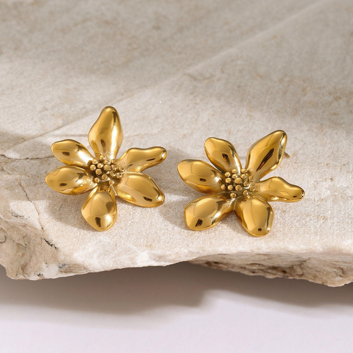 Stainless Steel Flower Earrings - ClozArt