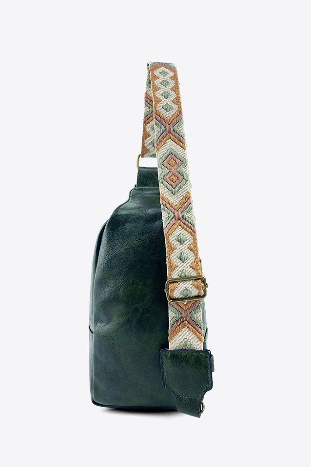 Random Pattern Adjustable Strap PU Leather Sling Bag - ClozArt