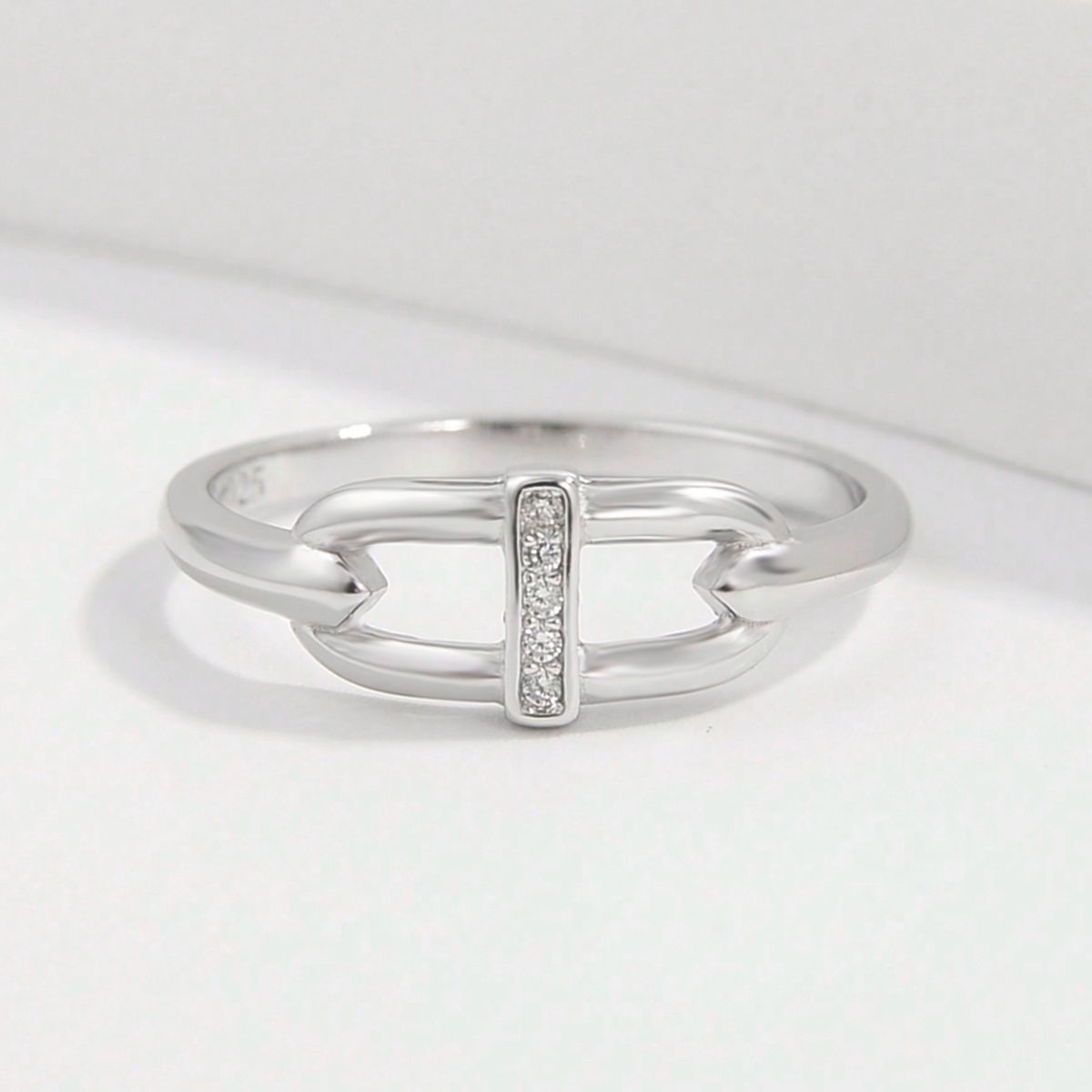 925 Sterling Silver Inlaid Zircon Ring - ClozArt