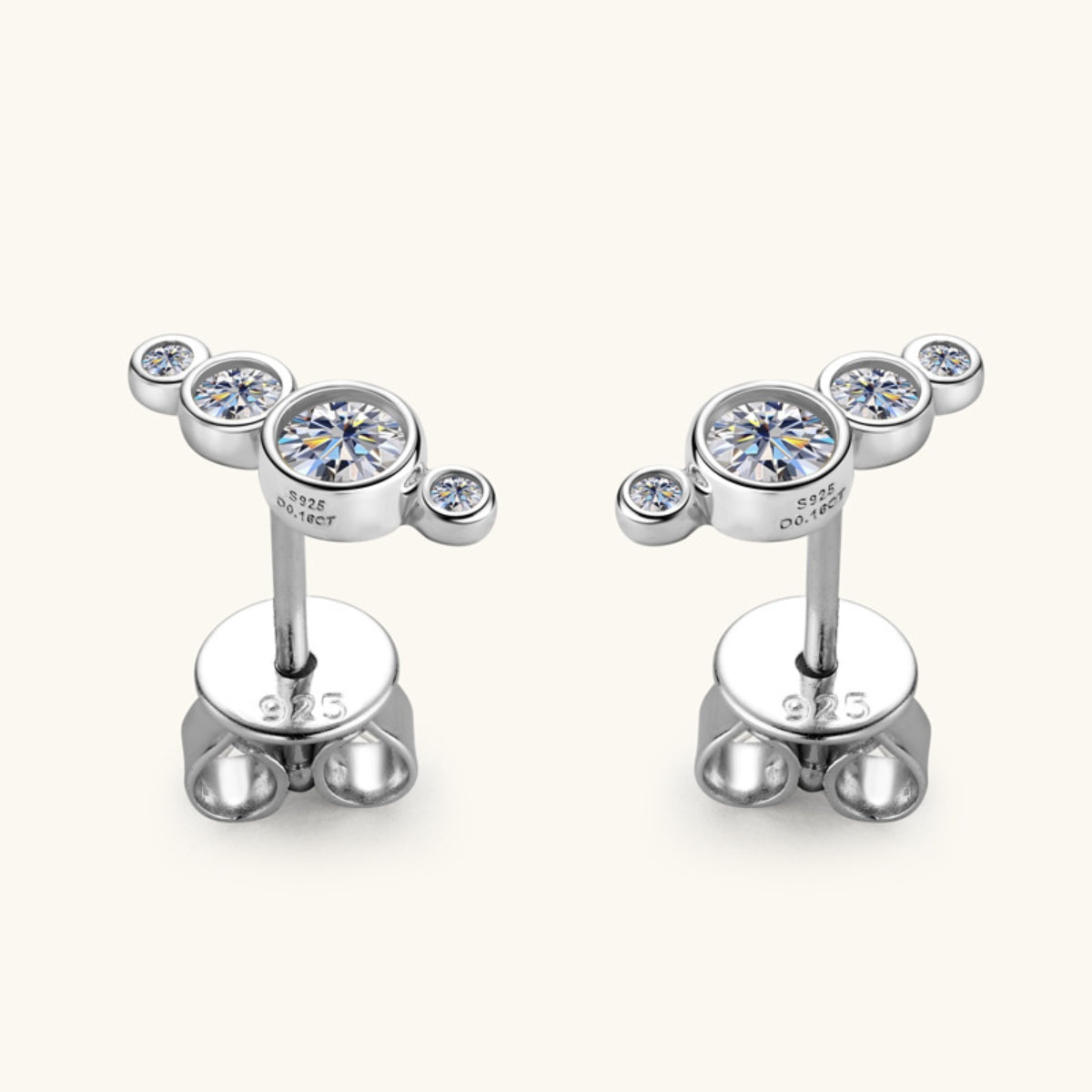 Moissanite 925 Sterling Silver Stud Earrings - ClozArt