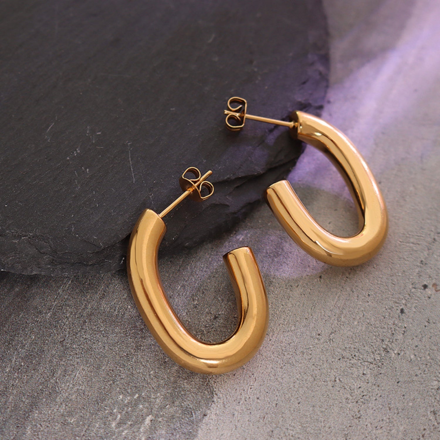 Titanium Steel Gold-Plated Earrings - ClozArt