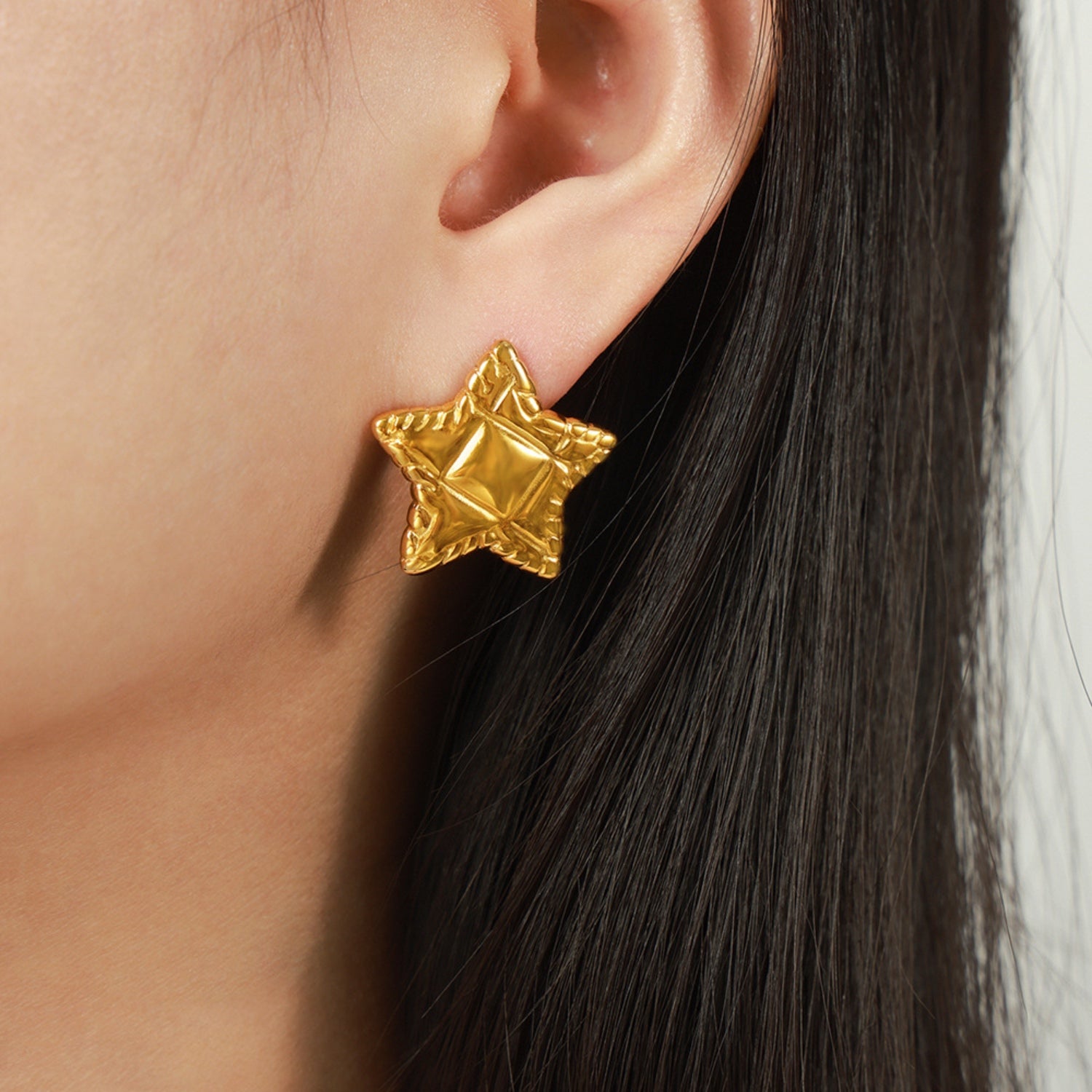 Titanium Steel Star Stud Earrings - ClozArt