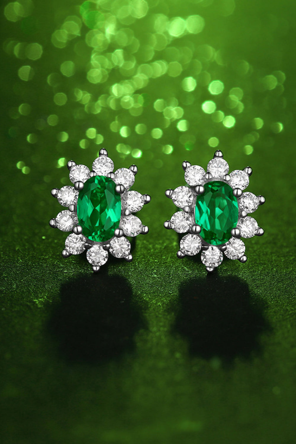 1 Carat Lab-Grown Emerald Stud Earrings - ClozArt