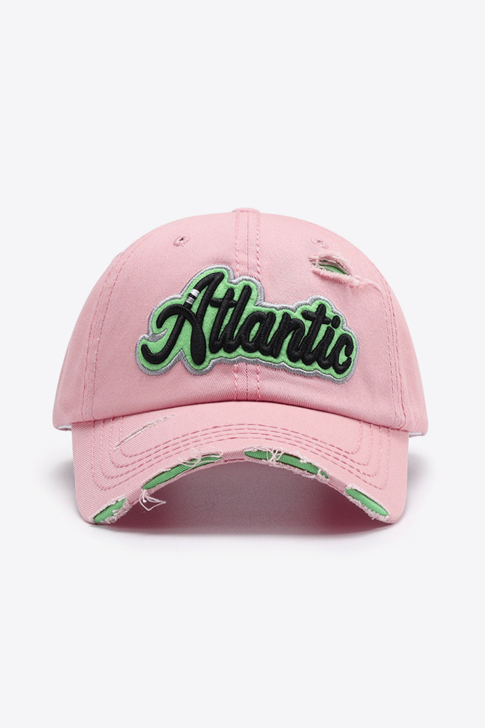 ATLANTIC Graphic Distressed Baseball Cap - ClozArt