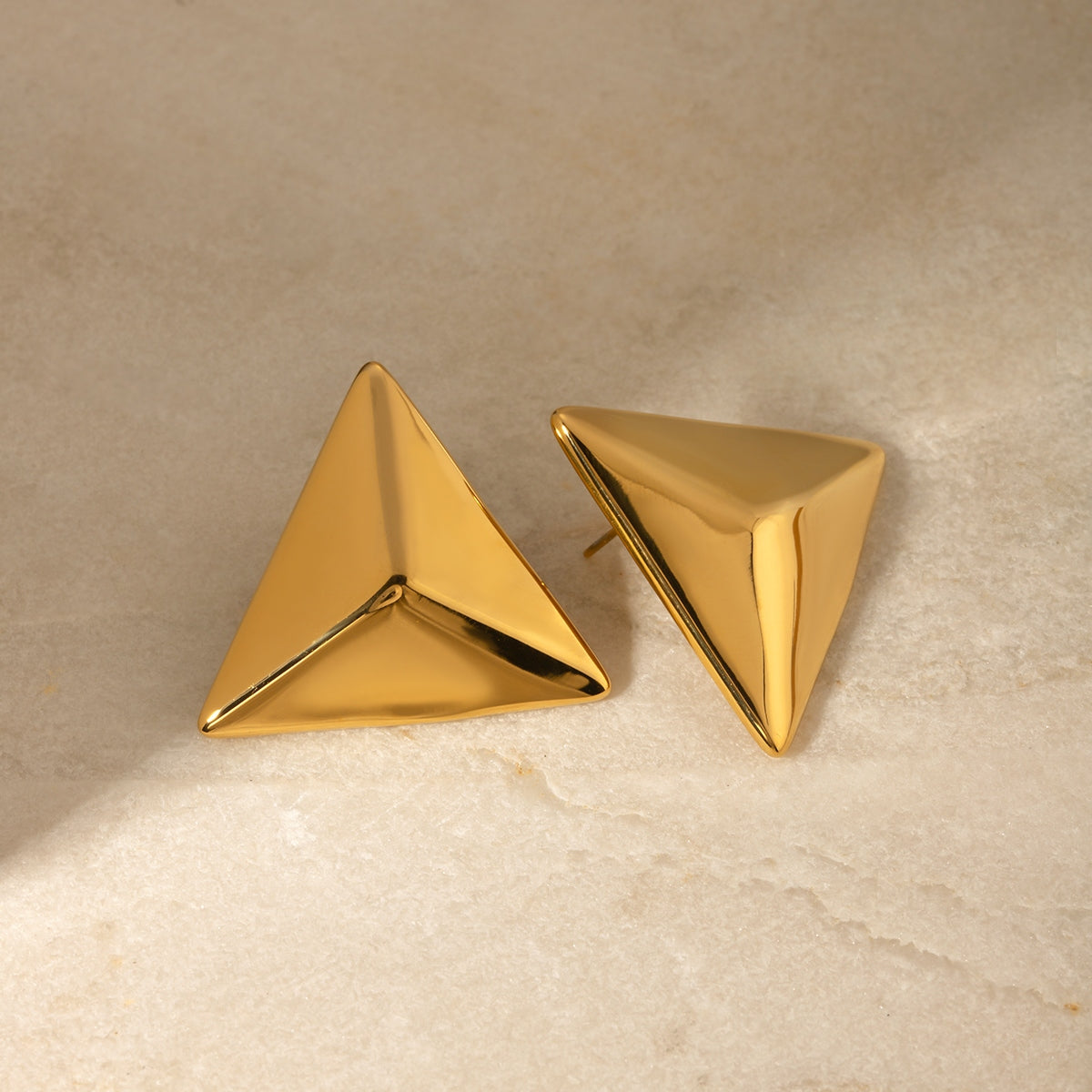 Stainless Steel 3D Triangle Earrings - ClozArt