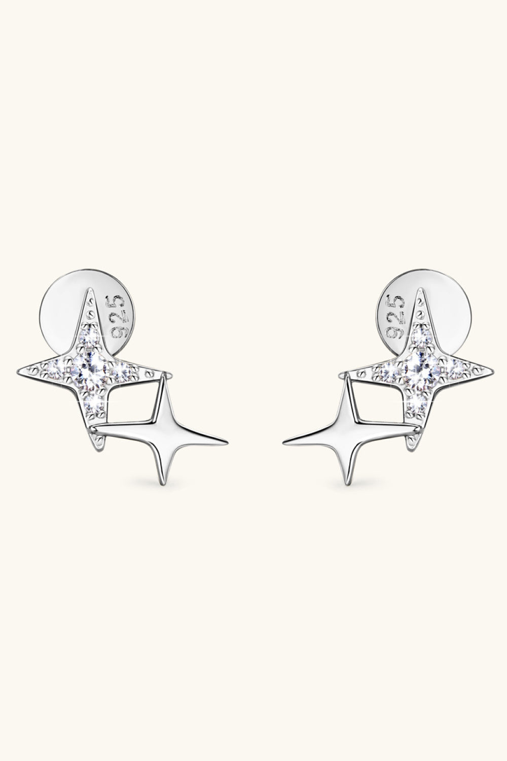 Moissanite 925 Sterling Silver Star Shape Earrings - ClozArt