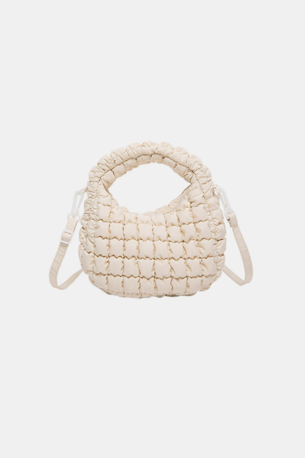 Quilted Puffy Removable Strap Crossbody Bag - ClozArt