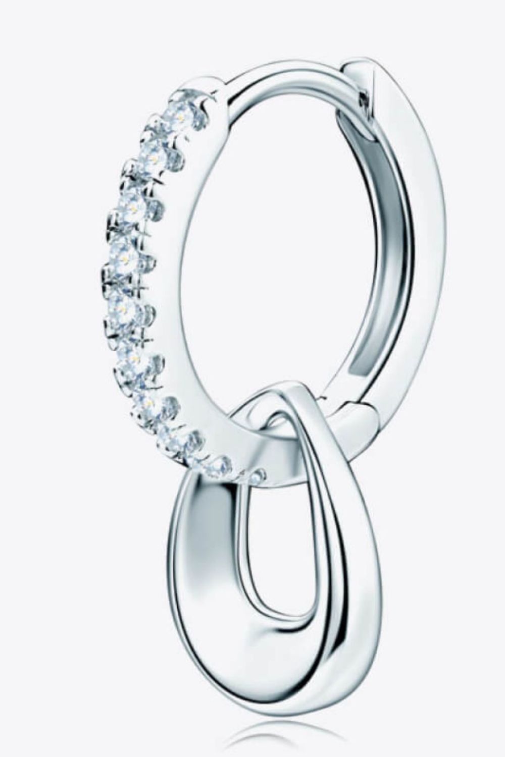 925 Sterling Silver Moissanite Double Hoop Earrings - ClozArt