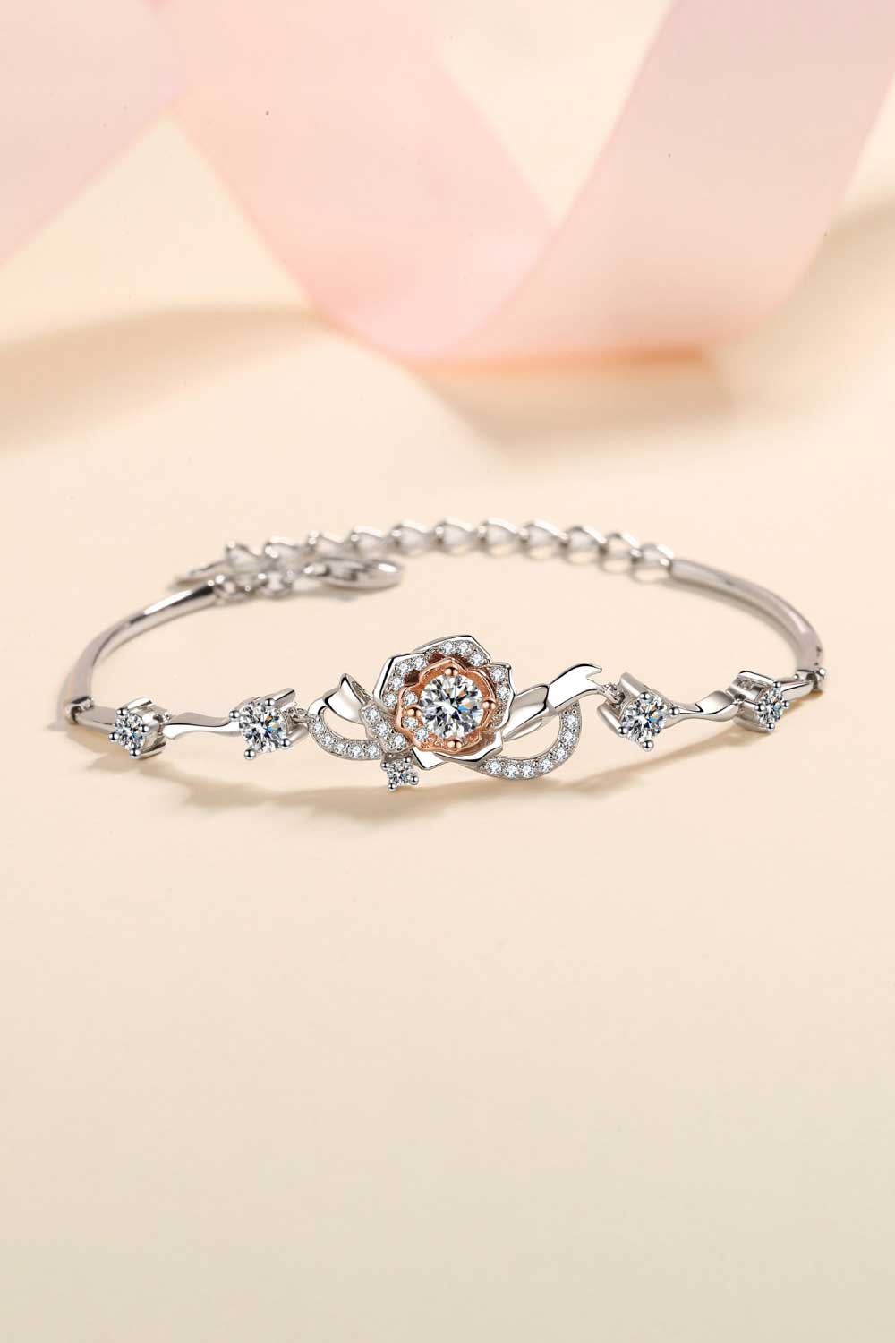 925 Sterling Silver Moissanite Bracelet - ClozArt