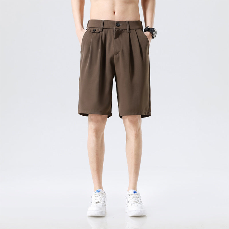 Shorts Men's Comfortable Soft Solid Color Small Suit Pants - ClozArt