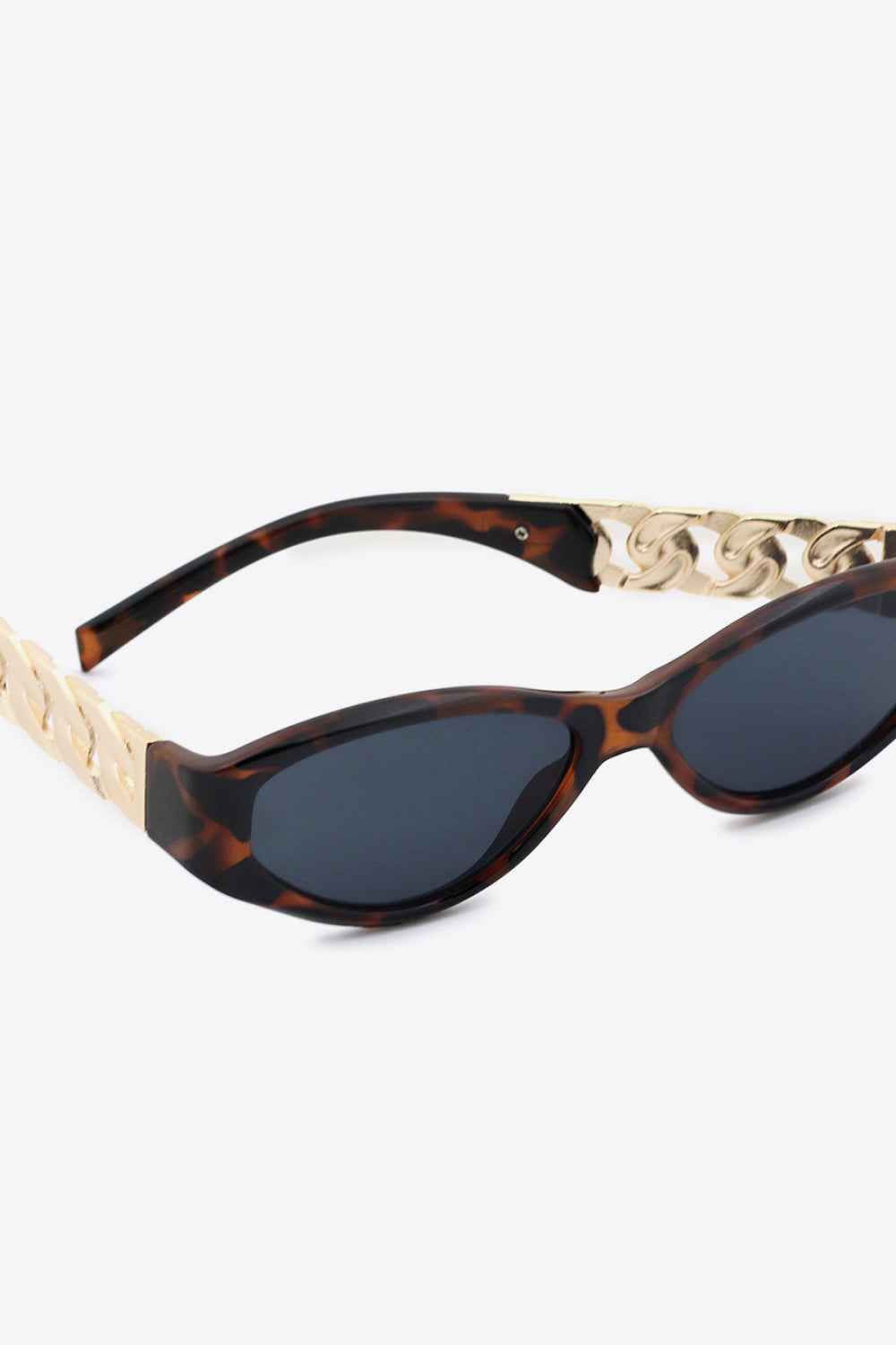 Chain Detail Temple Cat Eye Sunglasses - ClozArt