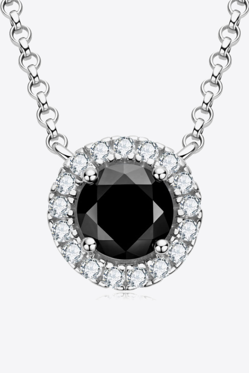 Two-Tone 1 Carat Moissanite Round Pendant Necklace - ClozArt