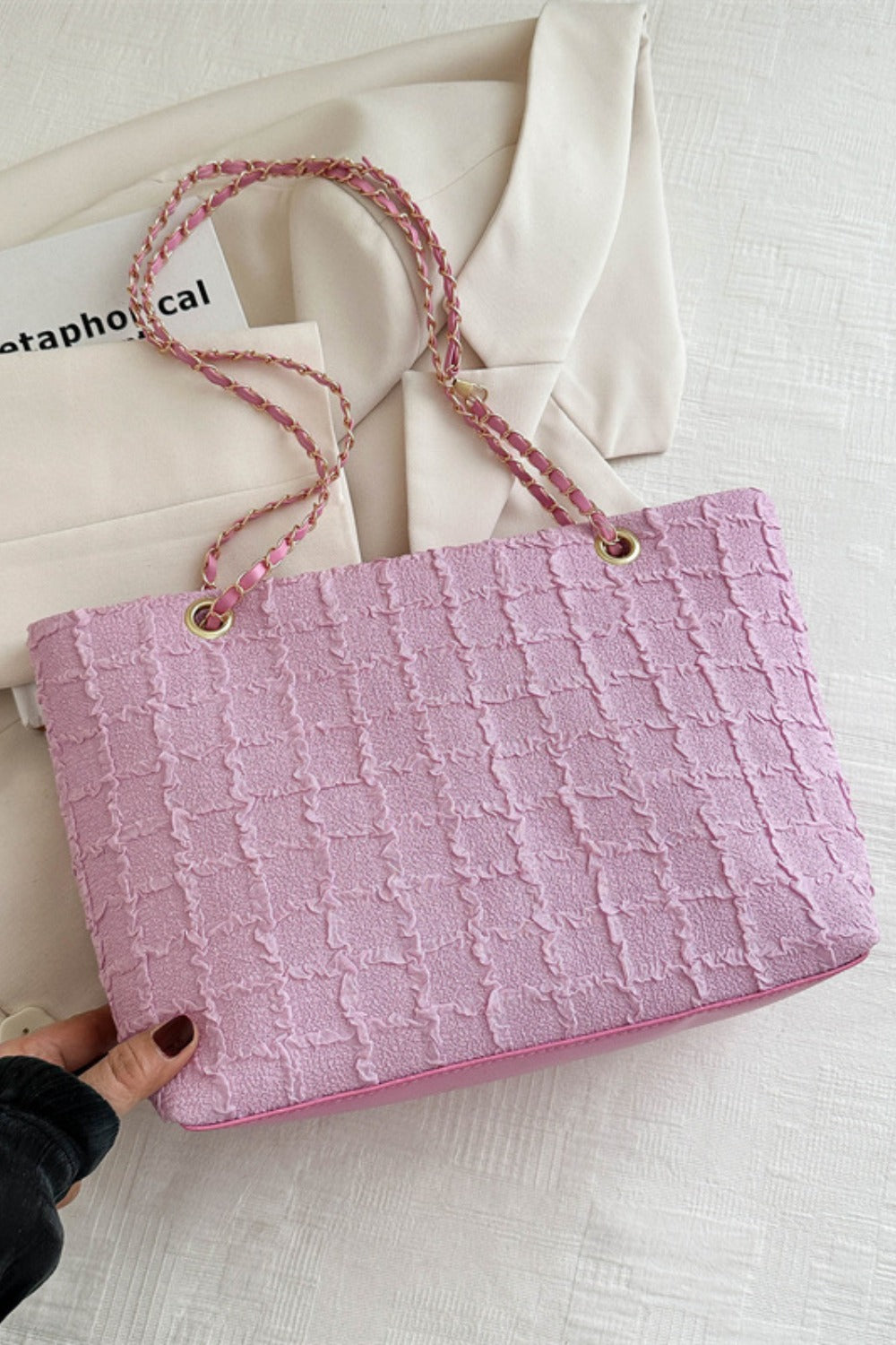 Polyester Texture Chain Tote bag - ClozArt